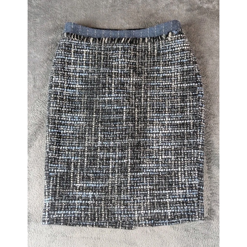 Trina Turk Los Angeles Multicolor Rainbow Tweed Fringe Pencil Skirt Women's Sz 6
